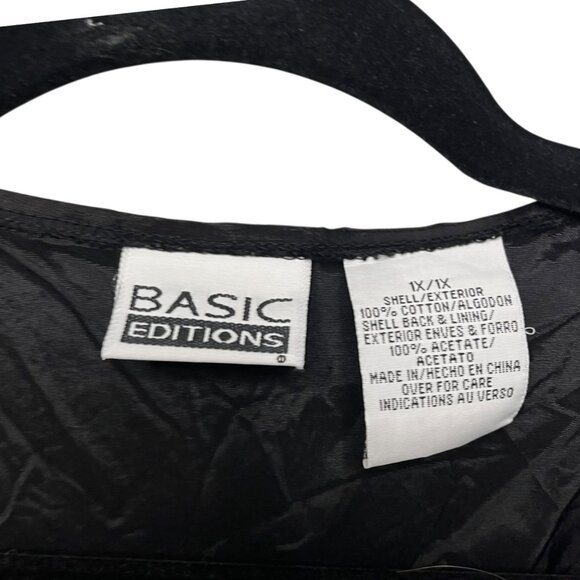 VTG 90s Basic Editions Halloween Patchwork Granny Teacher Vest 1X Thin Material - Picture 5 of 5